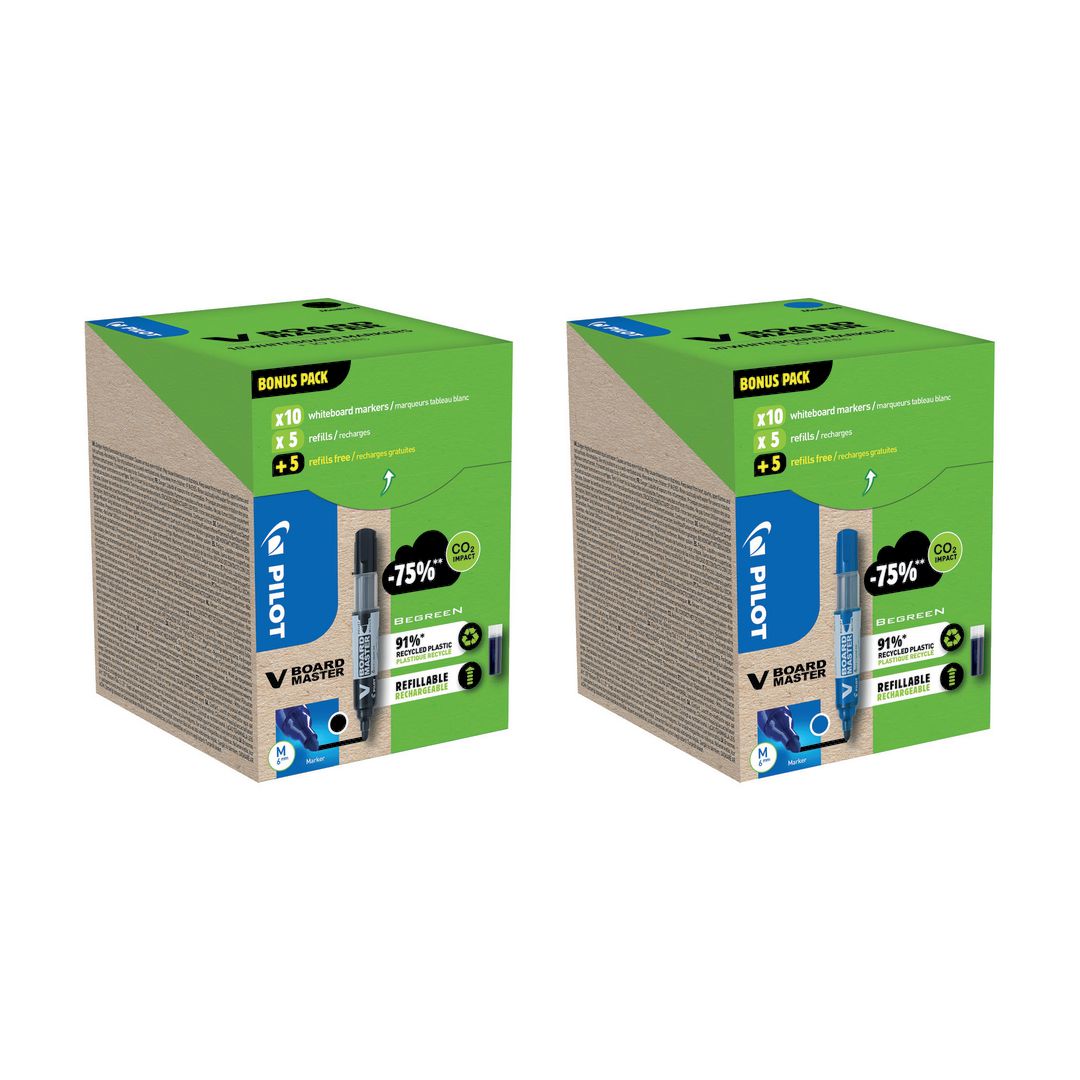 PILOT BEGREEN Whiteboardpenna Greenpack blå 10+10/fp | Kontorsmaterial - Pennor - Whiteboardpennor - Rund spets | Kontorsexperten