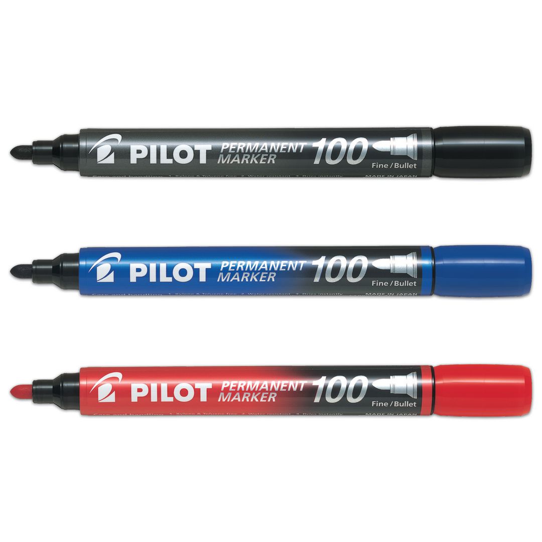 PILOT Märkpenna rund SCA 100 1mm svart | Kontorsmaterial - Pennor - Märkpennor - Rund spets | Kontorsexperten