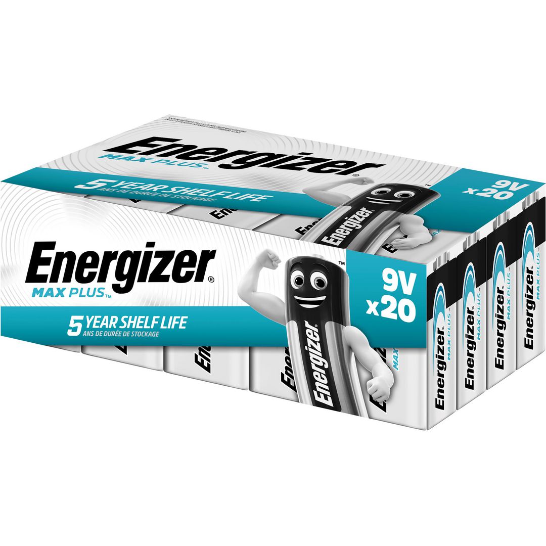 ENERGIZER Batteri Max Plus E 9V 20/fp | Kontorsmaskiner - Batterier - E/9V | Kontorsexperten