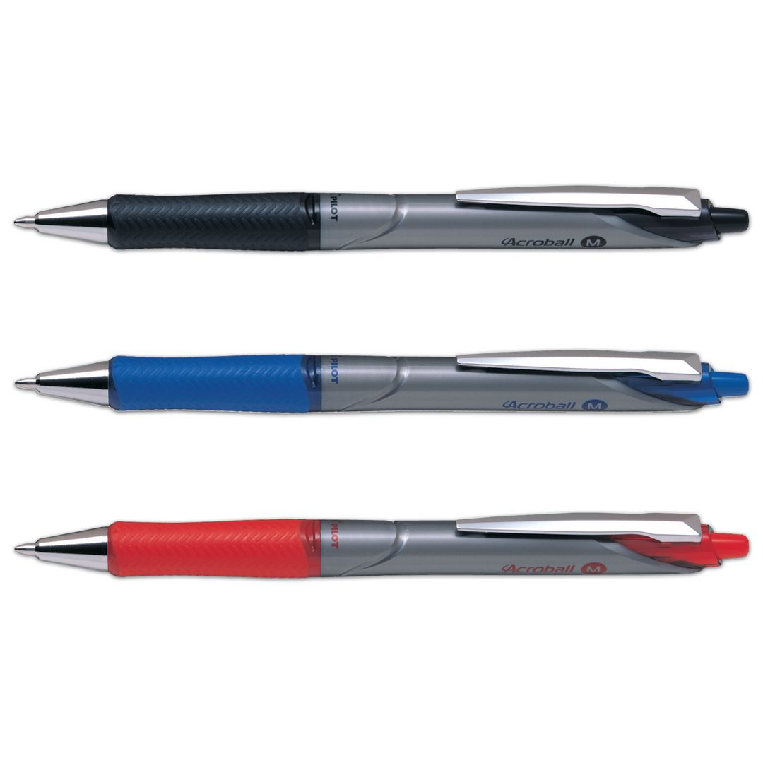 PILOT Kulspetspenna Acroball, med klickmekanism, mediumspets, svart plastpennkropp med greppzon, svart bläck | Kontorsmaterial - Pennor - Kulpennor | Kontorsexperten