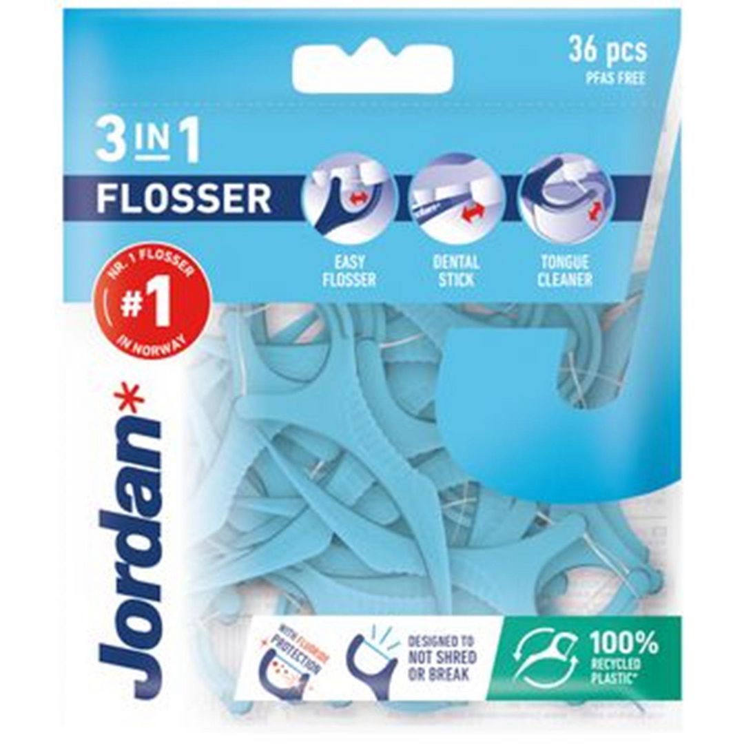 JORDAN Tandtråd 3-in-1 Flosser 36/fp | Sjukvård och omsorg - Hygien - Tandvård | Kontorsexperten