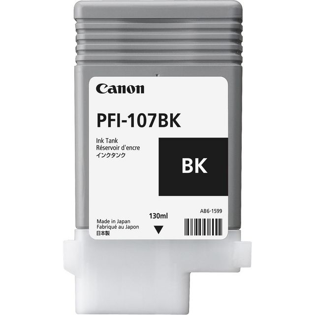 CANON Bläckbehållare, PFI-107 BK, 6705B001, svart, singelförpackning | Toner och bläck - Bläckpatroner - Bläckpatroner Canon | Kontorsexperten
