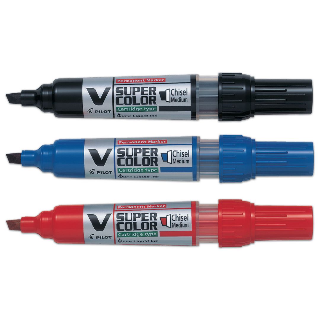 PILOT BEGREEN Begreen V Super Color permanent märkpenna, mejselformad spets på 5,0 mm, röd | Kontorsmaterial - Pennor - Märkpennor - Skuren spets | Kontorsexperten