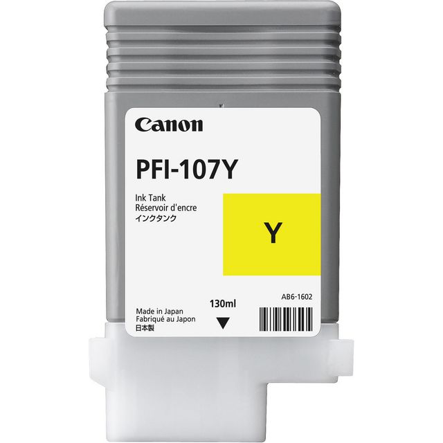 CANON Bläckbehållare, PFI-107 Y, 6708B001, gul, singelförpackning | Toner och bläck - Bläckpatroner - Bläckpatroner Canon | Kontorsexperten
