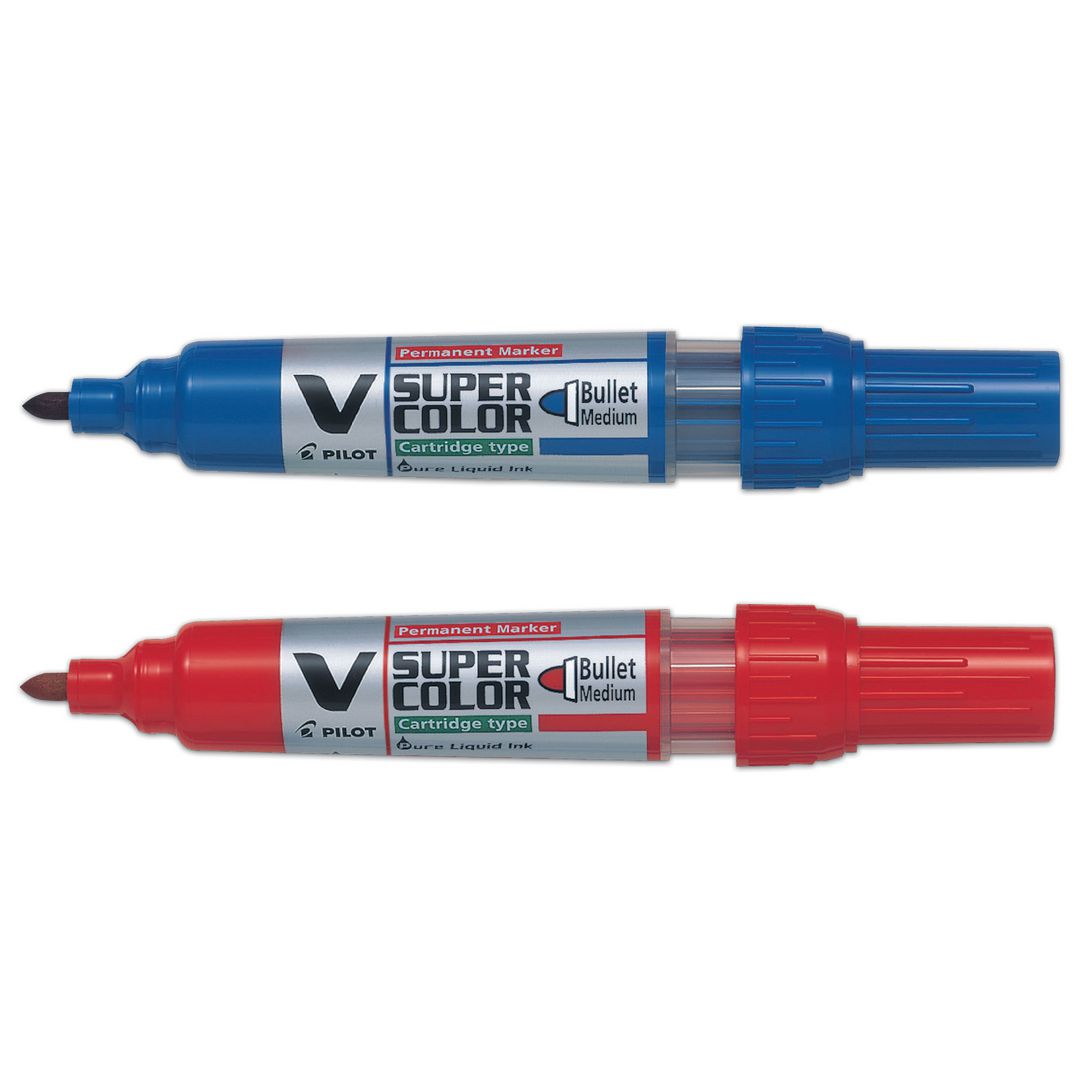 PILOT BEGREEN Begreen V Super Color permanent märkpenna, kulspets på 2,3 mm, röd | Kontorsmaterial - Pennor - Märkpennor - Rund spets | Kontorsexperten