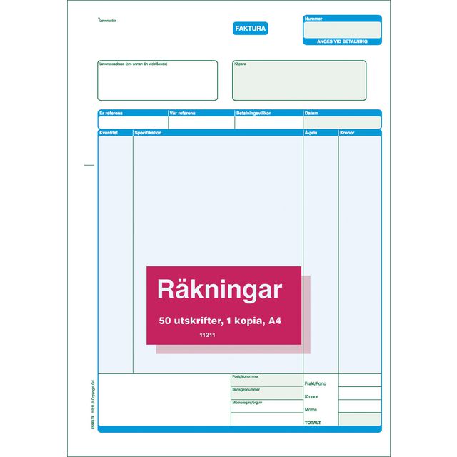 ESSELTE Blankett Faktura A4 2x50 blad | Kontorsmaterial - Blanketter och bokföring - Blanketter | Kontorsexperten