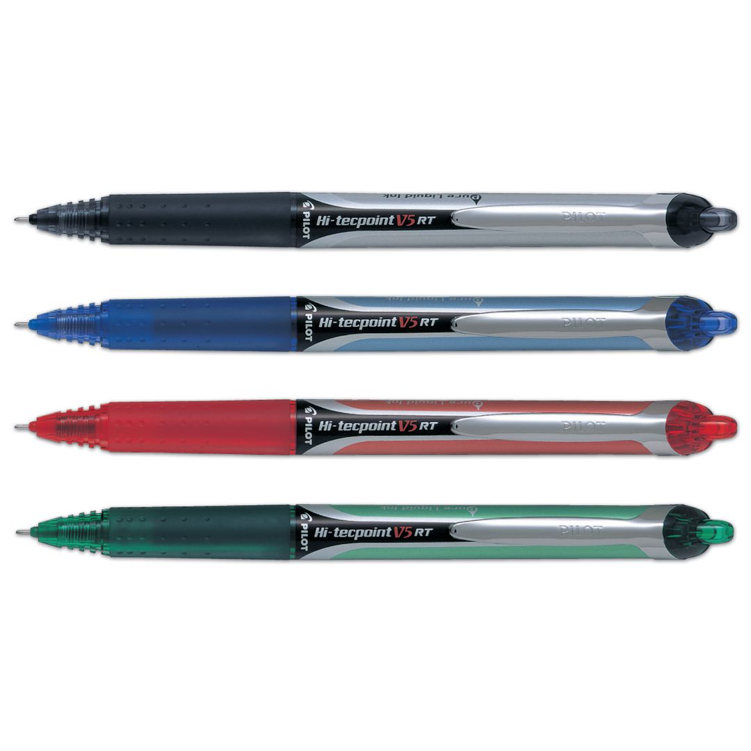 Pilot Bläckkulpenna, Hi-Tecpoint V5 RT, extra tunn spets på 0,5 mm, svart | Kontorsmaterial - Pennor - Bläckkulpennor | Kontorsexperten
