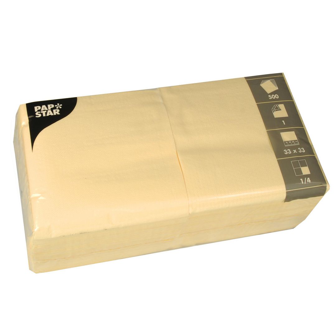 PAPSTAR Servett 1-lags 33x33cm creme 500/fp | Kök och servering - Servetter och dukar - Servett - 1-lagers | Kontorsexperten