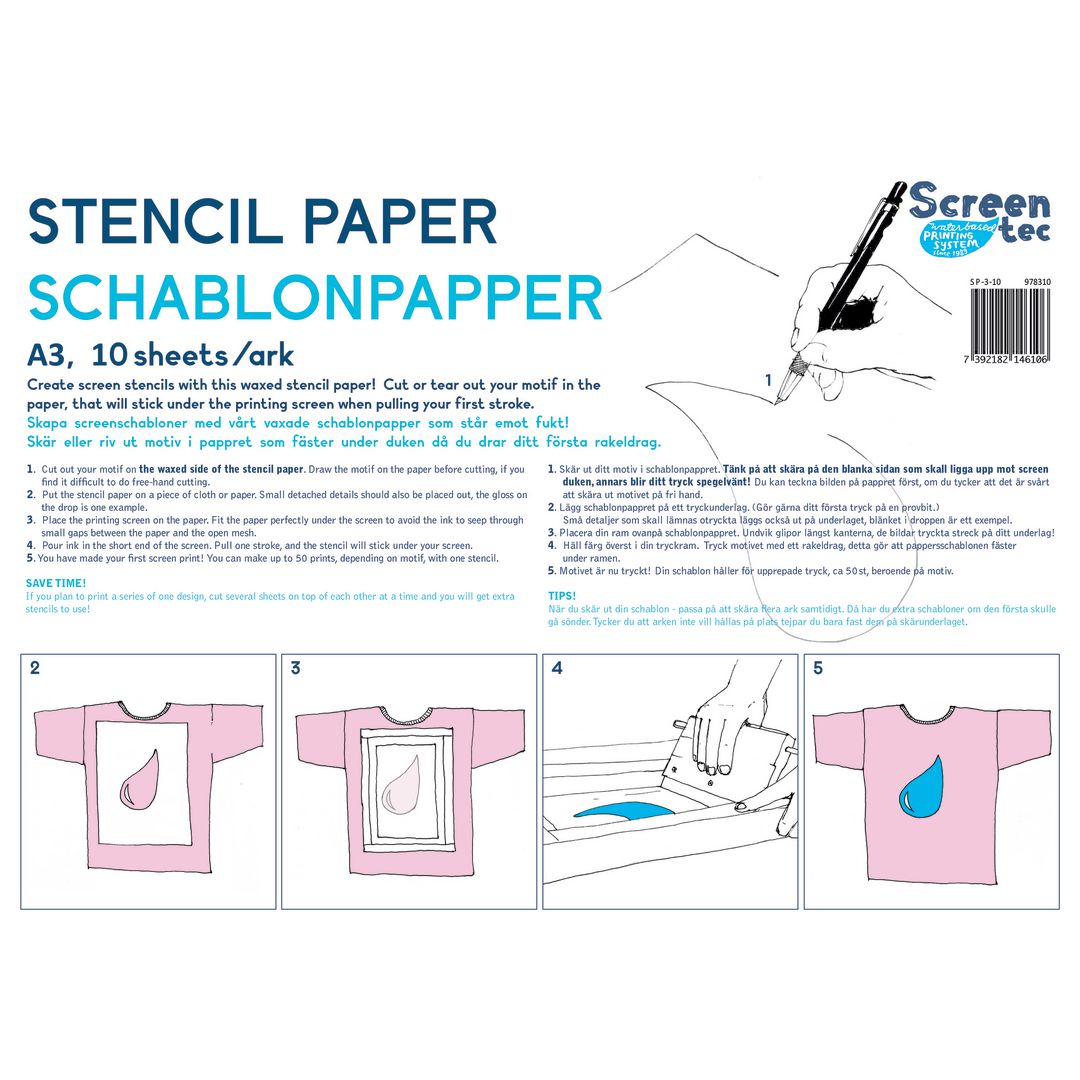 Schablonpapper A3 10/fp | Skola och förskola - Konstnärsprodukter - Tryckfärg och tillbehör | Kontorsexperten
