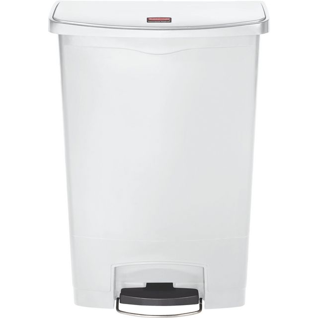 RUBBERMAID Pedaltunna, Slim Jim, fliplock, 90 l, fotpedal, polyetylen, vit | Städ och hygien - Avfallshantering och källsortering - Papperskorgar | Kontorsexperten