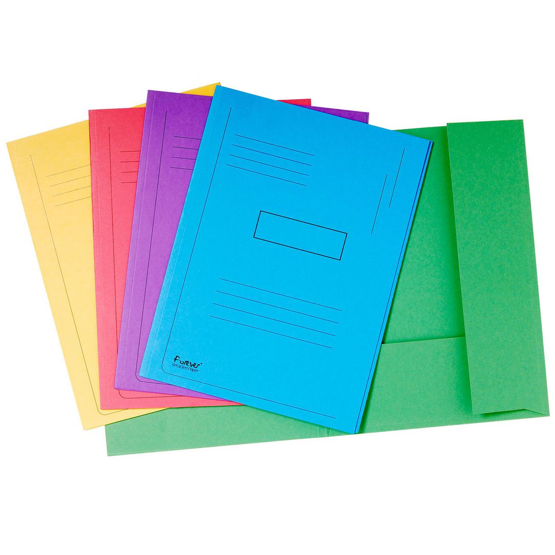 EXACOMPTA Mapp 2-klaff 290g A4 sorterade färger | Kontorsmaterial - Mappar och plastfickor - Mappar övriga | Kontorsexperten