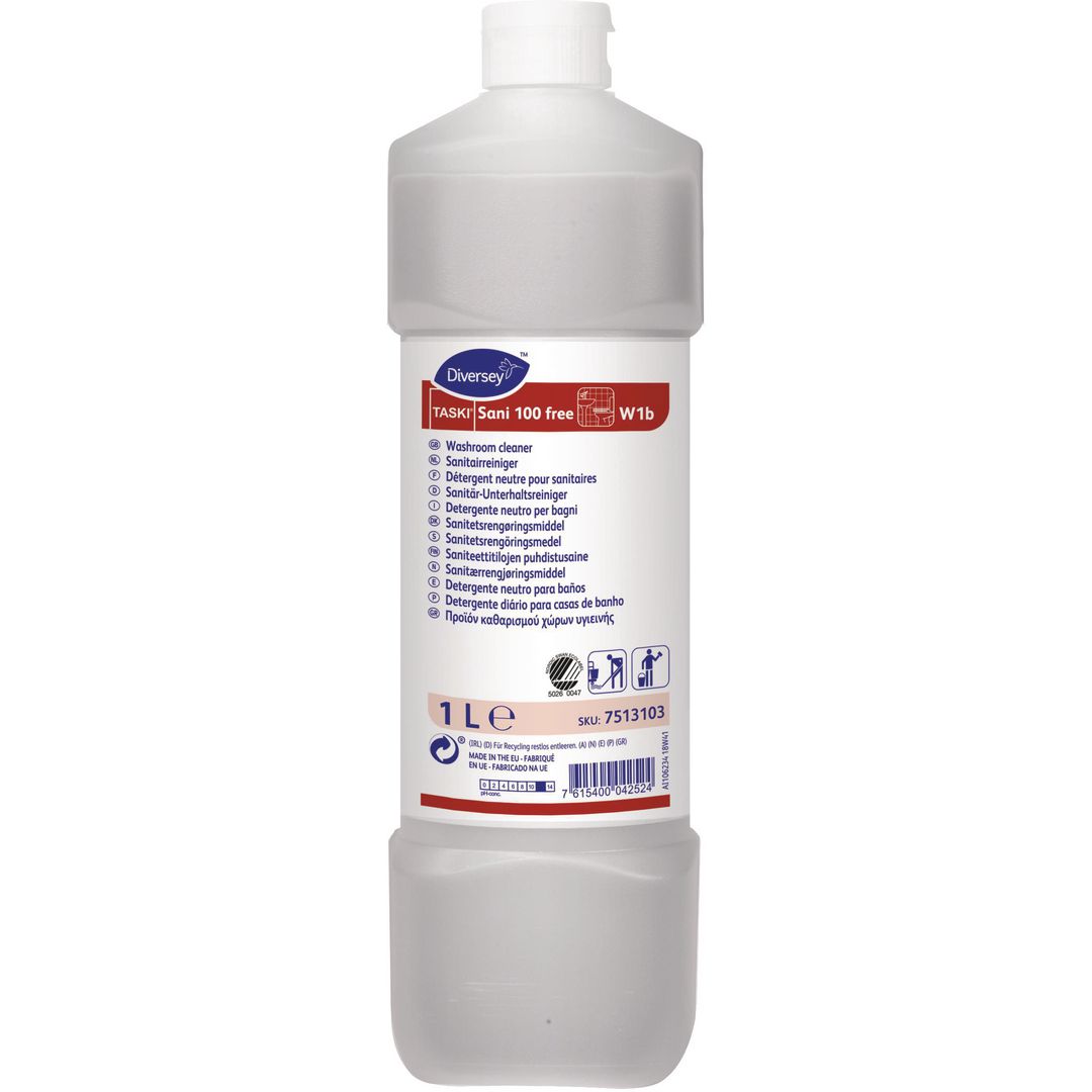 DIVERSEY Sanitetsrengöring Sani 100 free 1L | Städ och hygien - Rengöringsmedel - Sanitetsrent | Kontorsexperten