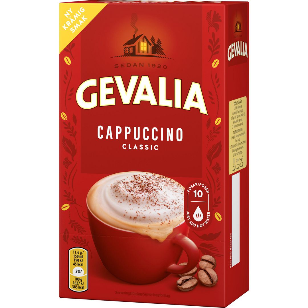 GEVALIA Kaffe Cappuccino Original 10/fp | Kök och servering - Kaffe och te - Instantkaffe | Kontorsexperten
