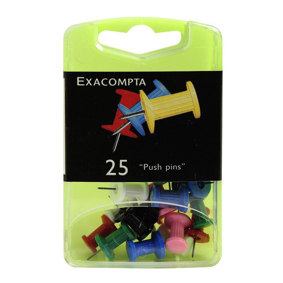 EXACOMPTA Kartnål 10mm sorterade färger 25/fp | Kontorsmaterial - Häftstift och kartnålar - Kartnålar | Kontorsexperten