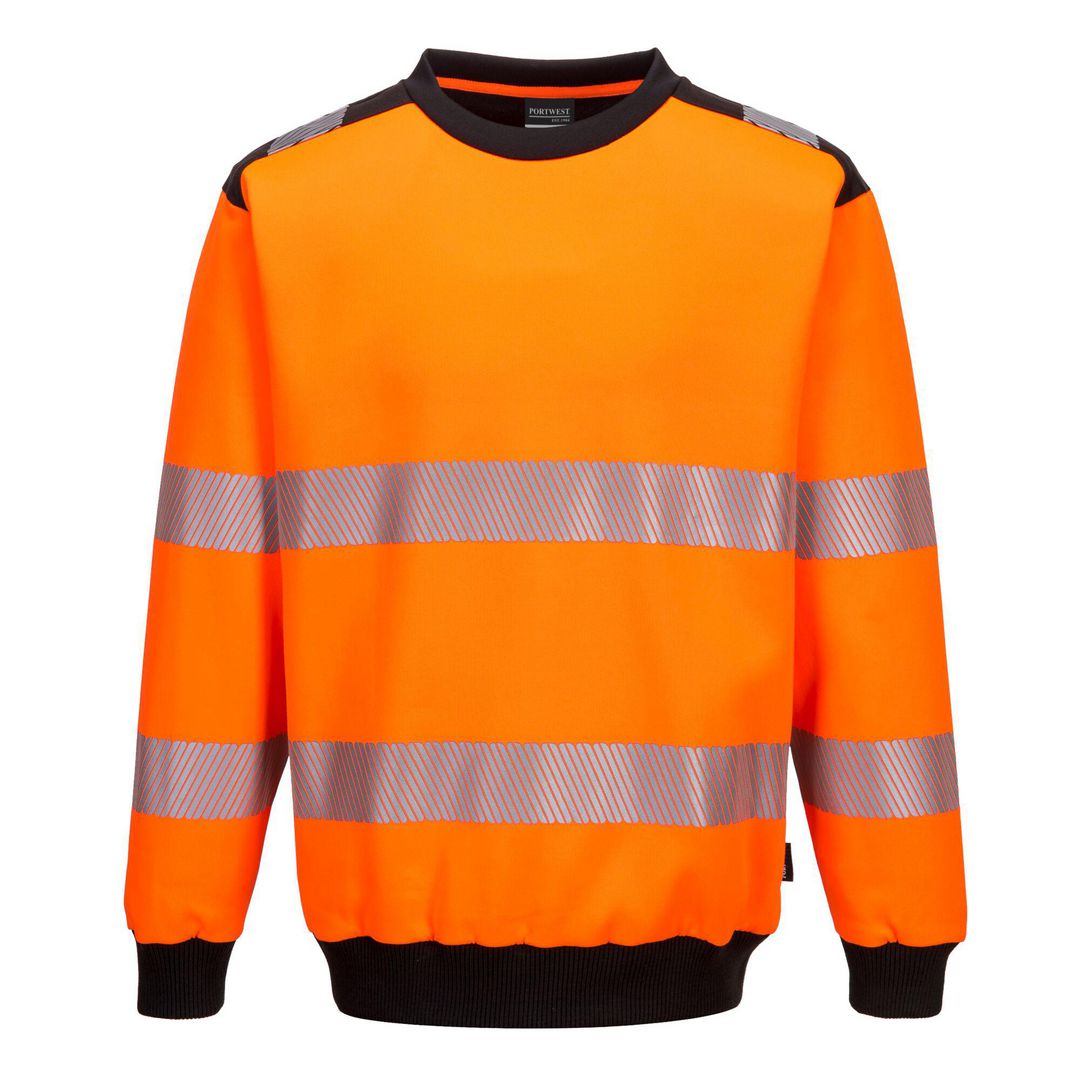 PORTWEST Varselsweatshirt PW379 Kl 2/3 orange 3XL | Arbetskläder - Varselkläder - Varseltröjor | Kontorsexperten