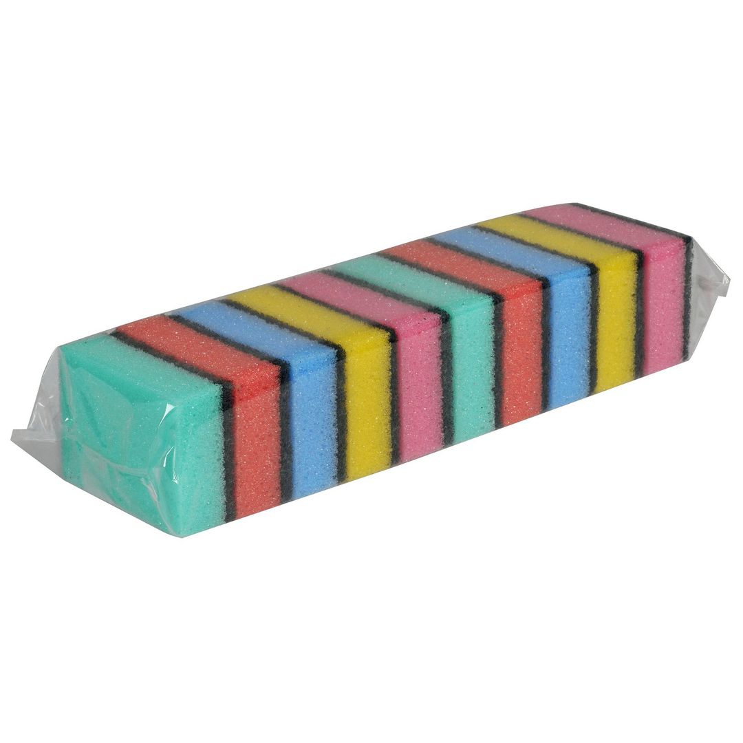 ABENA Rengöringssvamp flerfärgad 9x6cm 10/fp | Städ och hygien - Städredskap - Svampar och skurblock | Kontorsexperten
