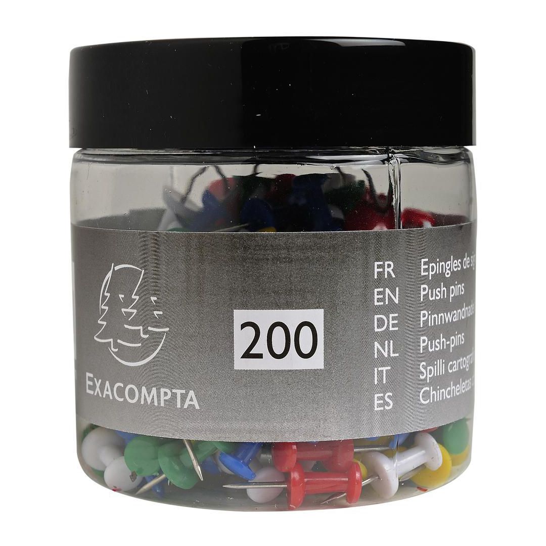 EXACOMPTA Kartnål 10mm sorterade färger 200/fp | Kontorsmaterial - Häftstift och kartnålar - Kartnålar | Kontorsexperten