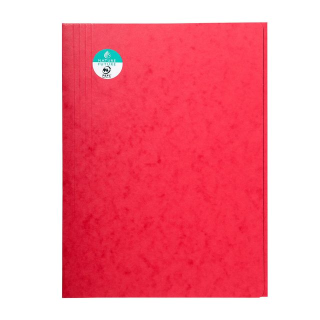 EXACOMPTA Mapp 3-klaff Nature Future® utan gummiband, A4, 200 ark, 240 x 320 mm, presspan, röd | Kontorsmaterial - Mappar och plastfickor - Mappar övriga | Kontorsexperten