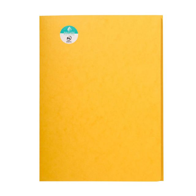 EXACOMPTA Mapp 3-klaff Nature Future® utan gummiband, A4, 200 ark, 240 x 320 mm, presspan, gul | Kontorsmaterial - Mappar och plastfickor - Mappar övriga | Kontorsexperten