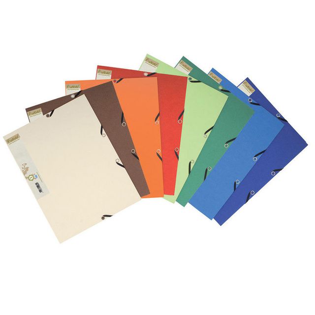 EXACOMPTA Gummibandsmapp FOREVER 3-klaff A4 sorterade färger 25/fp | Kontorsmaterial - Mappar och plastfickor - Gummibandsmappar 3-klaff - Kartong | Kontorsexperten