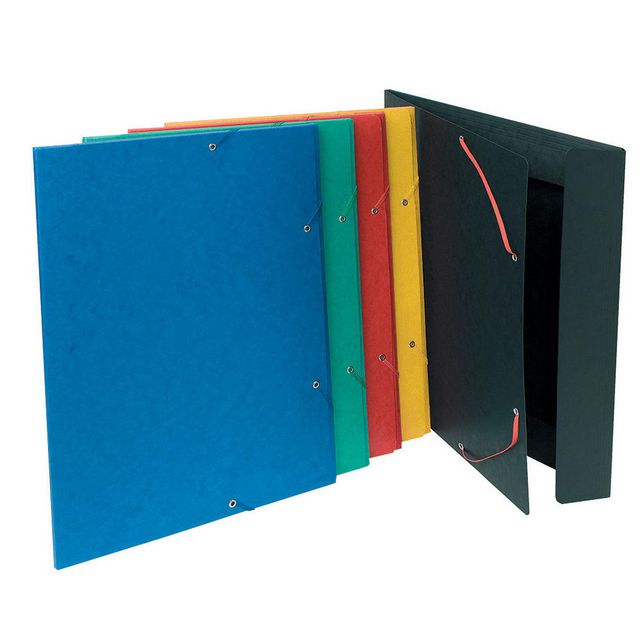 EXACOMPTA Gummibandsmapp 3-klaff A3 600g sorterade färger | Kontorsmaterial - Mappar och plastfickor - Gummibandsmappar 3-klaff - Kartong | Kontorsexperten
