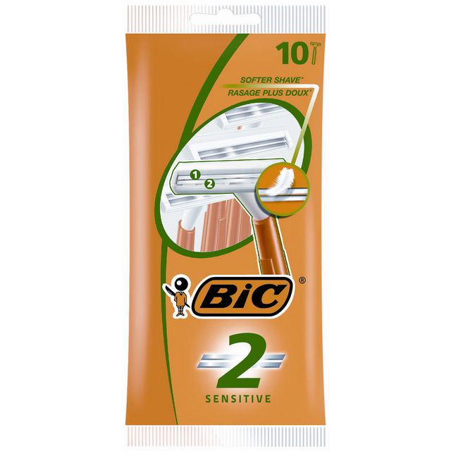 BIC Rakhyvel Sensitive 2-blad 10/fp | Sjukvård och omsorg - Hygien - Rakprodukter | Kontorsexperten