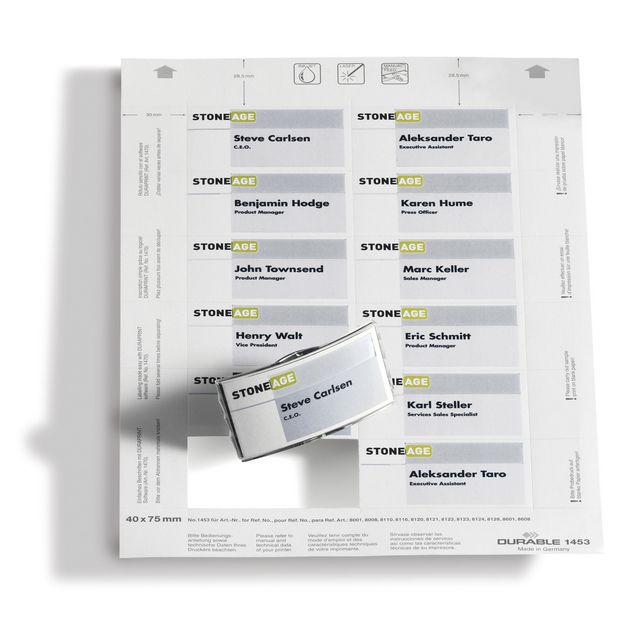DURABLE Instick 75x40mm 240/fp | Kontorsmöbler och inredning - Namnskyltar och korthållare - Namnbrickor | Kontorsexperten