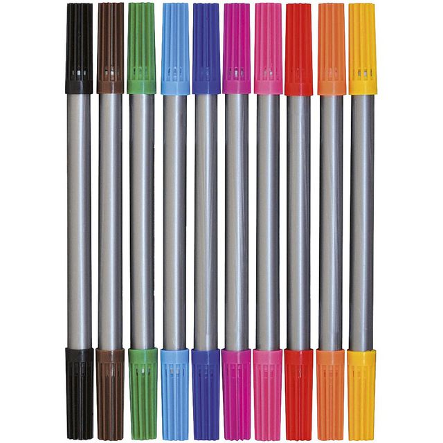 PLAYBOX Fiberpenna dubbelspets 10/FP 10/fp | Skola och förskola - Pennor och tillbehör - Fiberpennor - Dubbelspets | Kontorsexperten