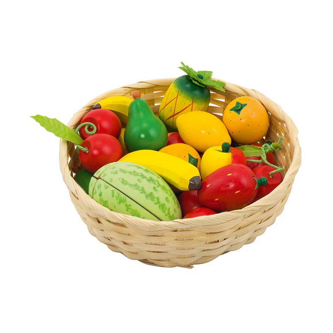 Fruktkorg med frukter i trä 23 | Skola och förskola - Lekmaterial - Kök och matlek | Kontorsexperten