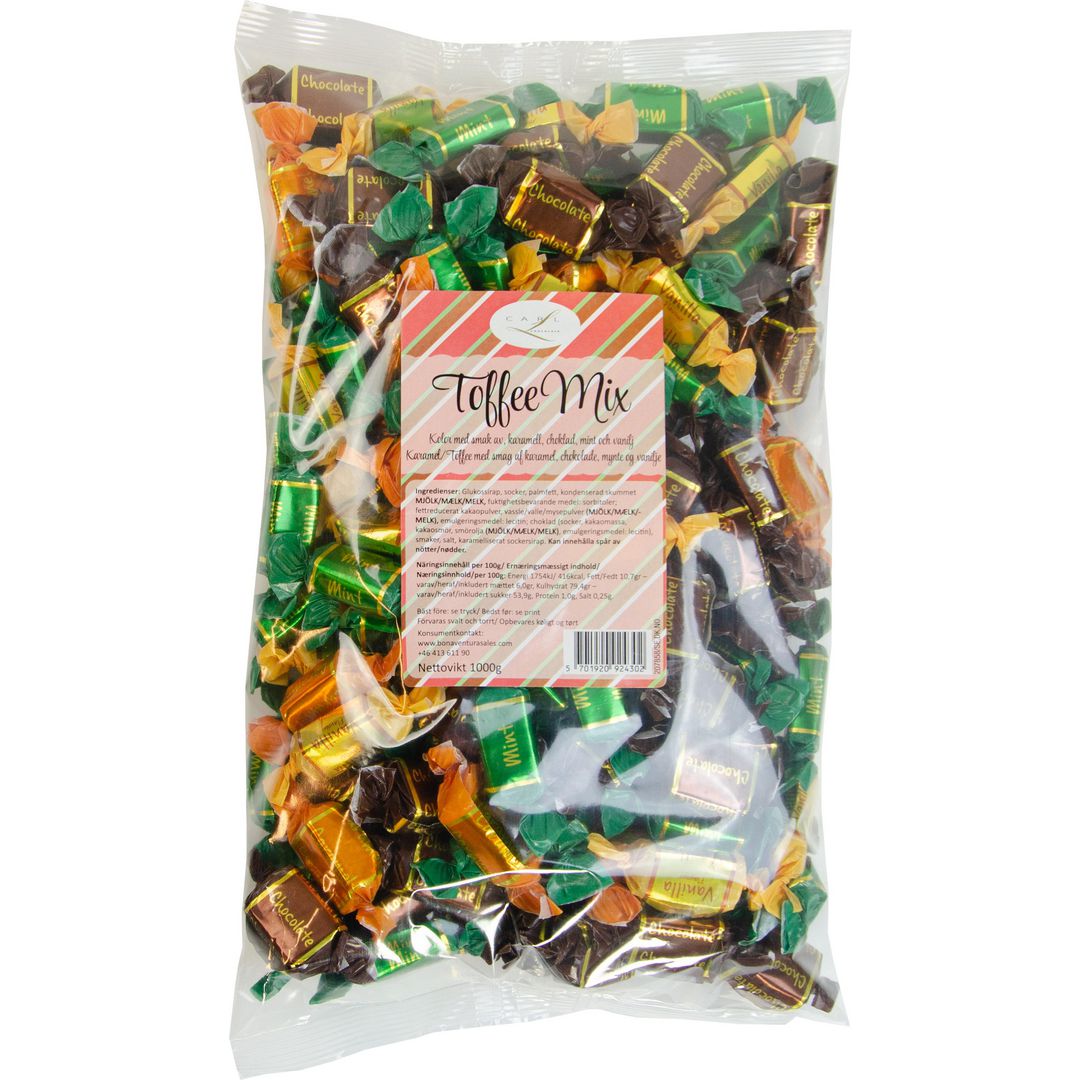 CARL CHOKLAD&PRESENT Godis Toffemix 1000g | Kök och servering - Ätbart - Godis och choklad | Kontorsexperten