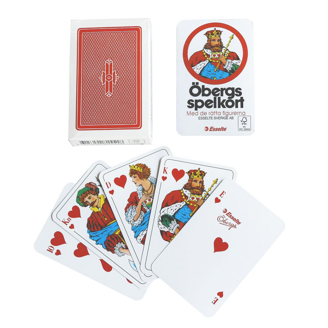 ESSELTE Kortlek Öbergs röd | Skola och förskola - Lekmaterial - Kvartett och kortspel | Kontorsexperten
