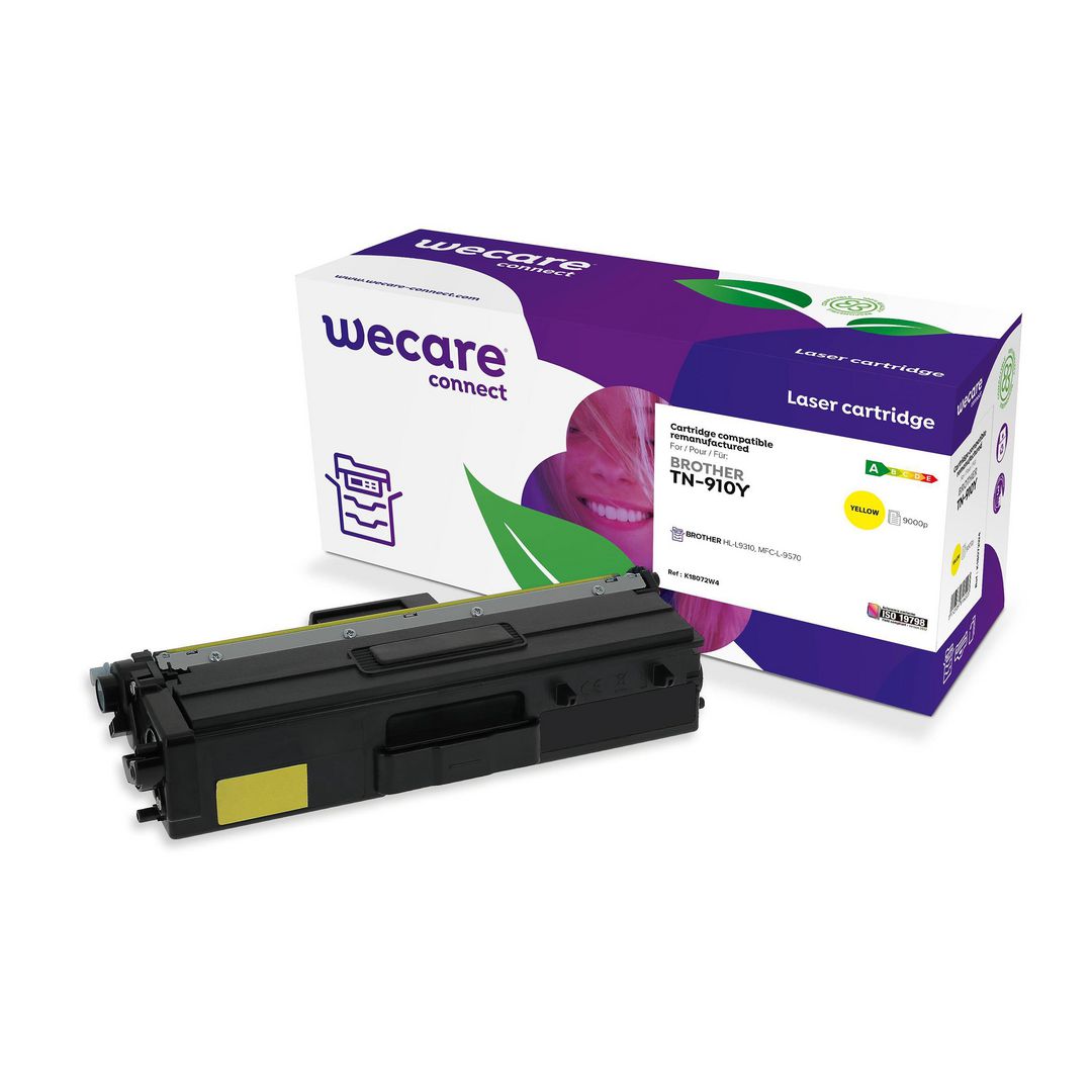 WECARE Toner BROTHER TN-910Y 9K gul | Toner och bläck - Tonerkassetter - Toner WeCare | Kontorsexperten