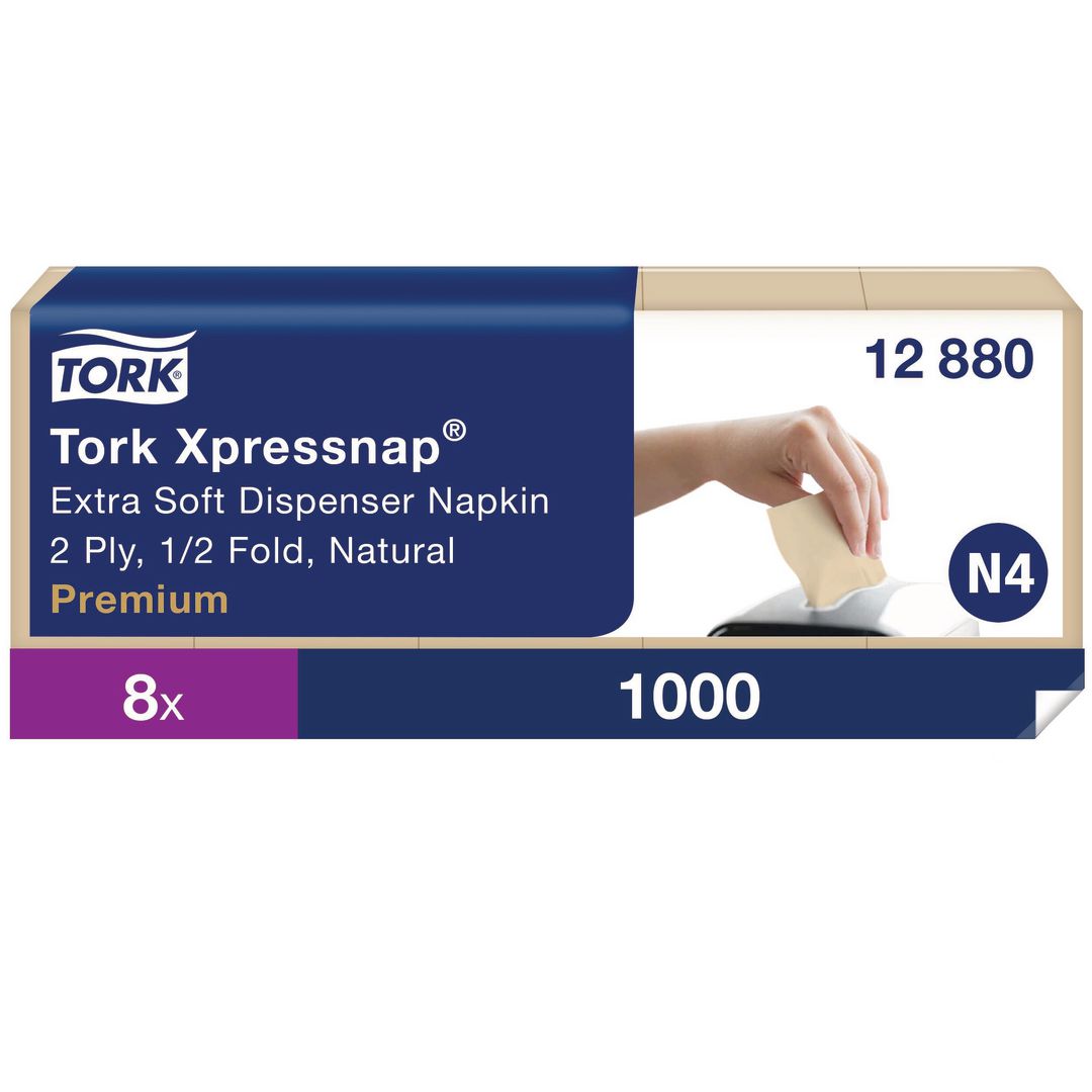 TORK Servett Pre N4 2-lag natur 1000/fp | Kök och servering - Servetter och dukar - Dispenserservetter | Kontorsexperten