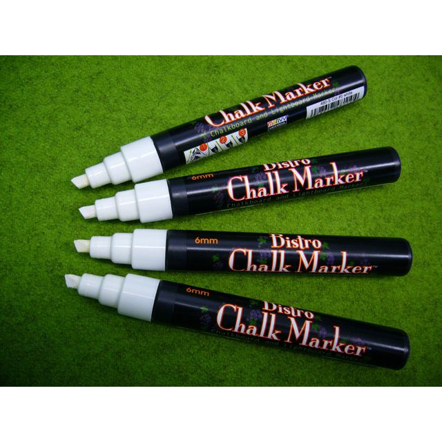 Marvy Märkpenna, Chalk Marker, kulspets, 4 mm linjebredd, vit 4/fp | Kontorsmaterial - Pennor - Märkpennor - Rund spets | Kontorsexperten