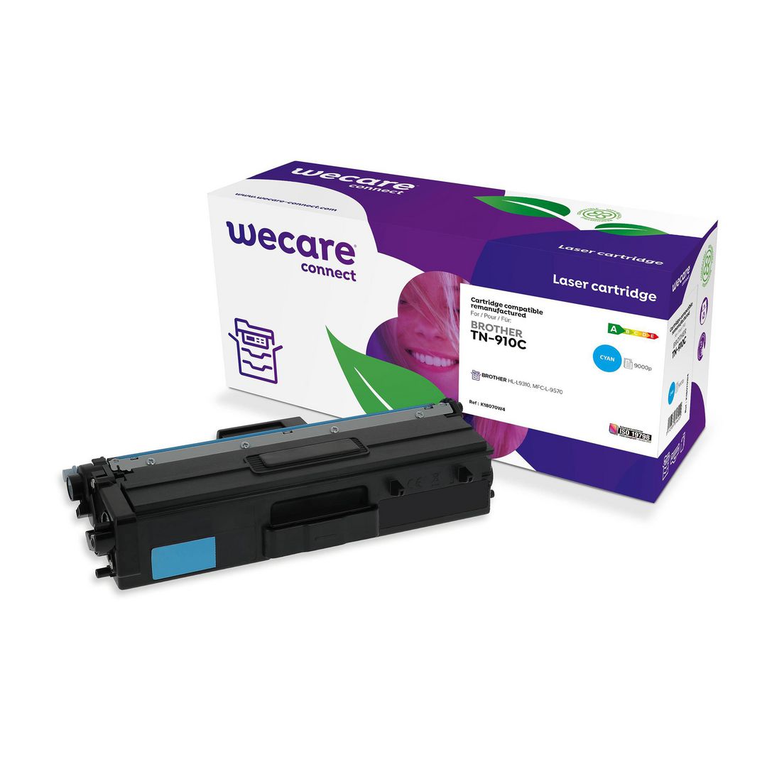 WECARE Toner BROTHER TN-910C 9K cyan | Toner och bläck - Tonerkassetter - Toner WeCare | Kontorsexperten