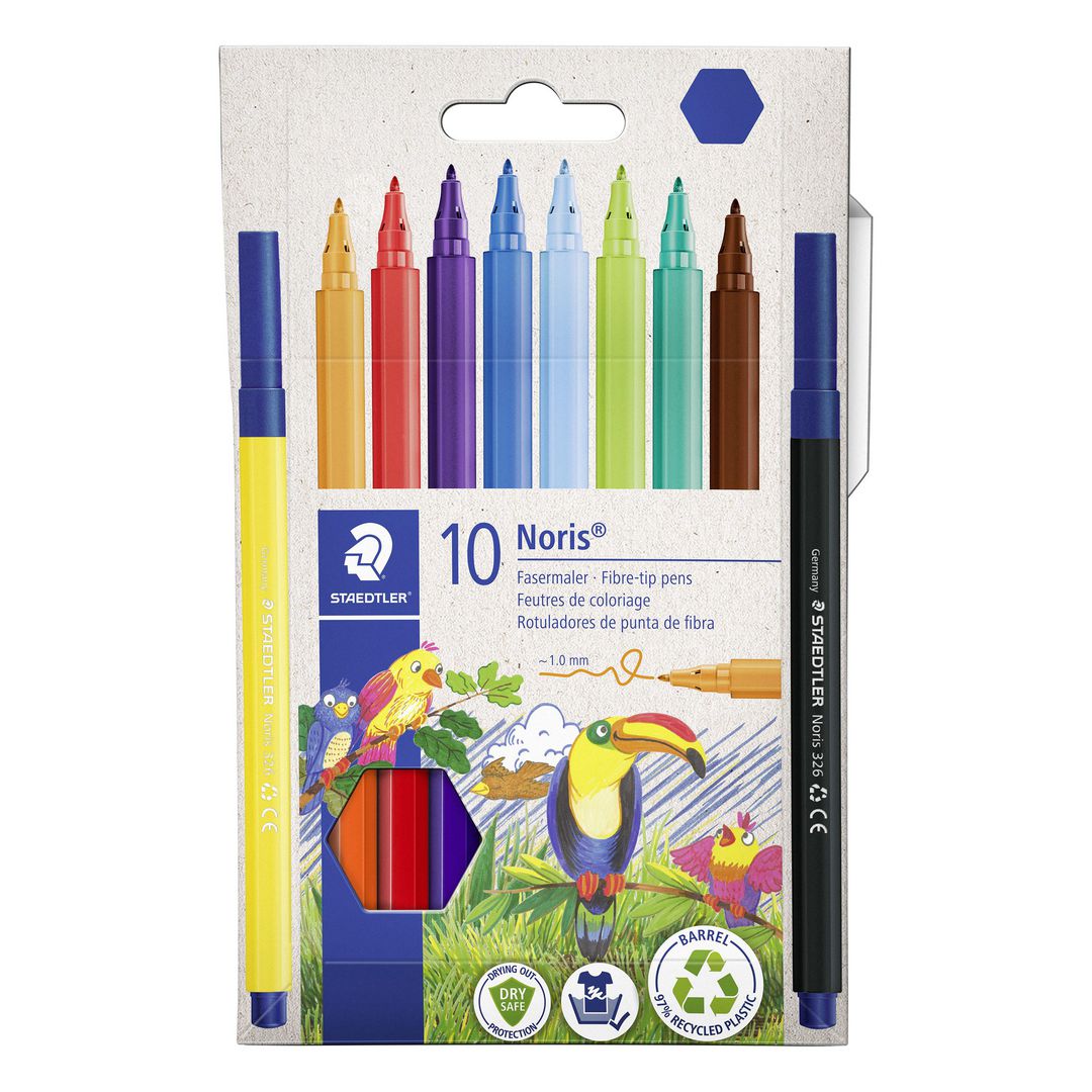 Staedtler Fiberpenna 10 färger | Skola och förskola - Pennor och tillbehör - Fiberpennor - Standard | Kontorsexperten