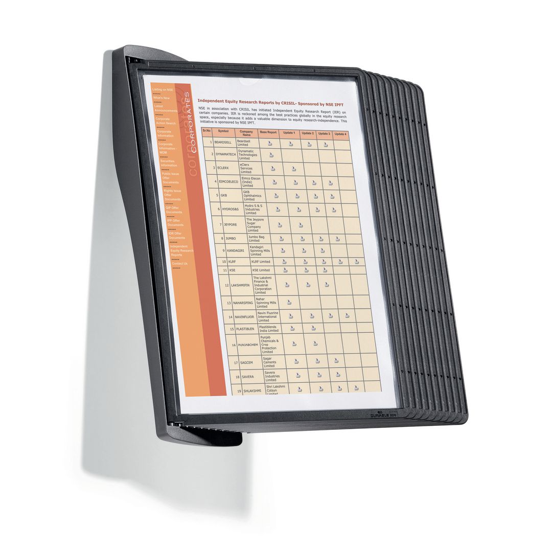 DURABLE SHERPA® STYLE WALL 10-visningspaneler, A4, svart | Kontorsmaterial - Till skrivbordet - Bordsställ och panelsystem | Kontorsexperten