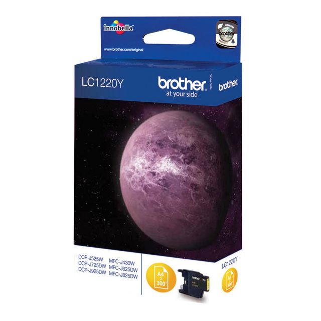 Brother Bläckpatron, 1220Y, Innobella™, gul, singelförpackning, LC1220Y | Toner och bläck - Bläckpatroner - Bläckpatroner Brother | Kontorsexperten
