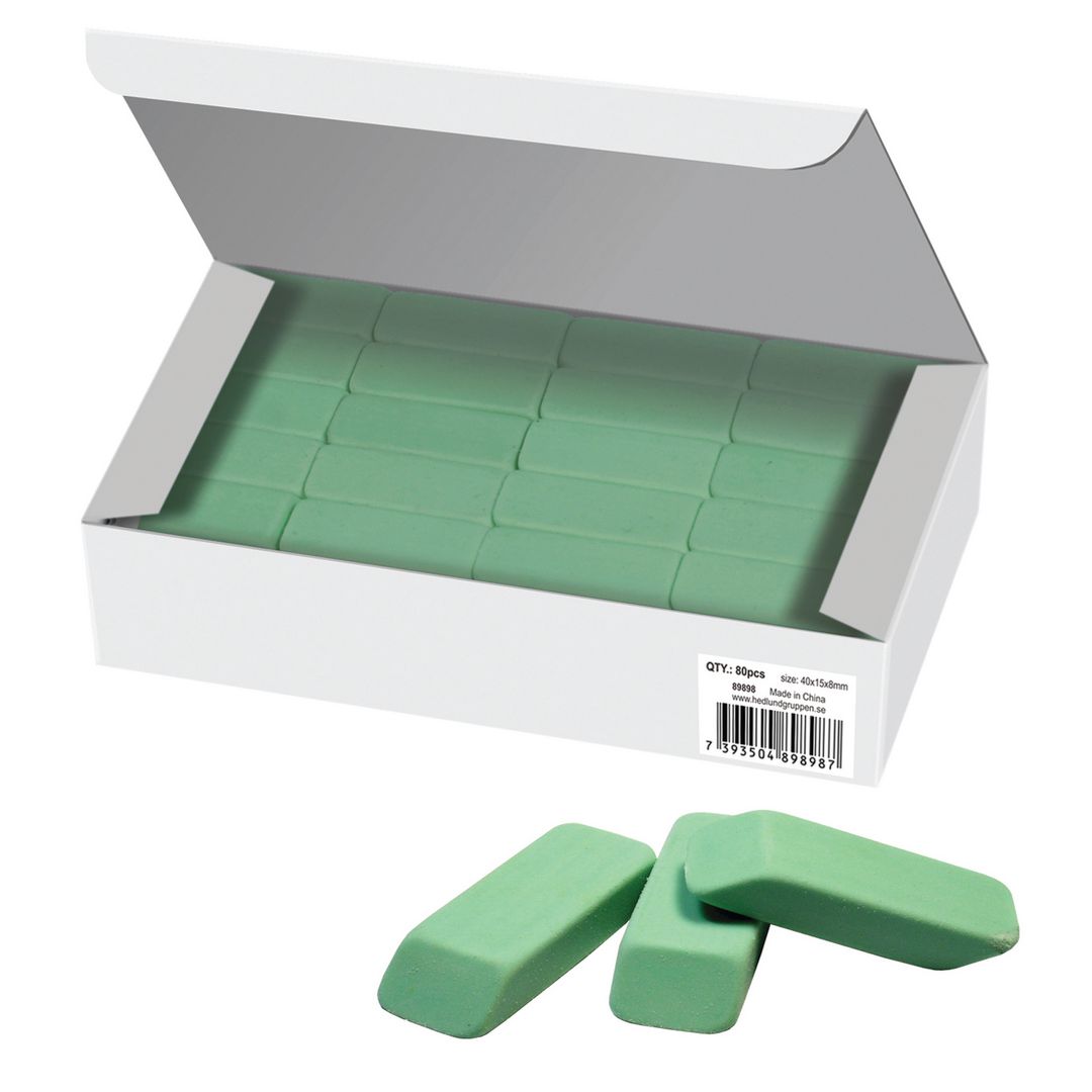 Actual Radergummi 40x15x8mm grön 80/fp | Skola och förskola - Pennor och tillbehör - Radergummi | Kontorsexperten