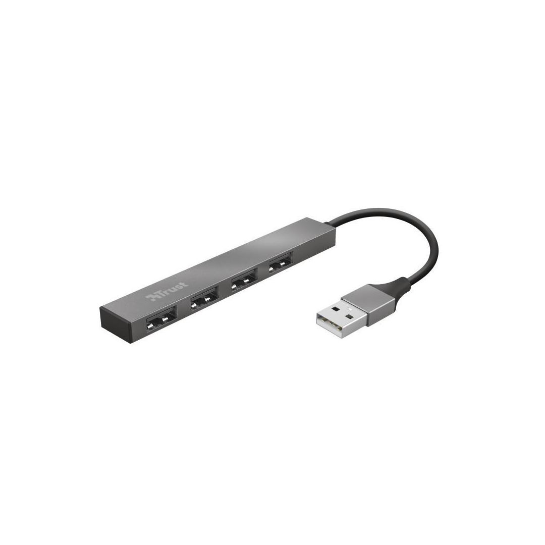 TRUST Hub Halyx USB 2.0 4-Port Travel | Datorprodukter - Kablar och adaptrar - Hubbar | Kontorsexperten