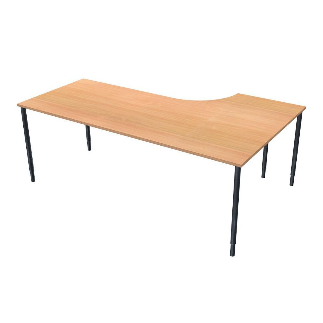 LANAB DESIGN Skrivbord Vänster 200x120cm boklaminat/svart | Kontorsmöbler och inredning - Bord och hurtsar - Skrivbord - Fasta | Kontorsexperten