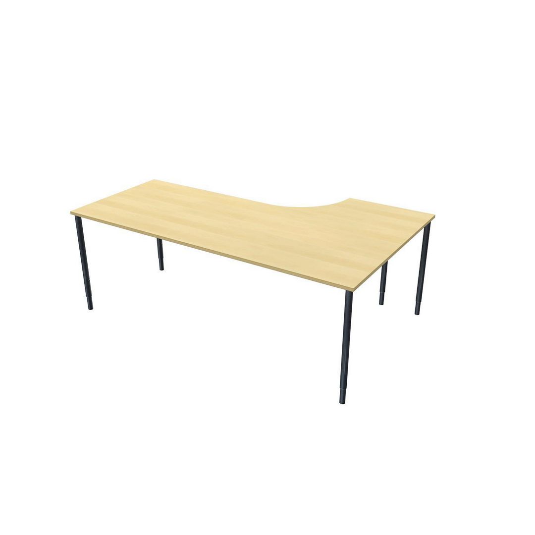 LANAB DESIGN Skrivbord frist V 2x1,2x0,8x0,6m björkl/sv | Kontorsmöbler och inredning - Bord och hurtsar - Skrivbord - Fasta | Kontorsexperten