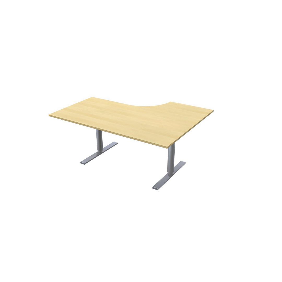 LANAB DESIGN Skrivbord El Vänster 160x120cm björklam/grå | Kontorsmöbler och inredning - Bord och hurtsar - Skrivbord - Höj/sänkbar | Kontorsexperten