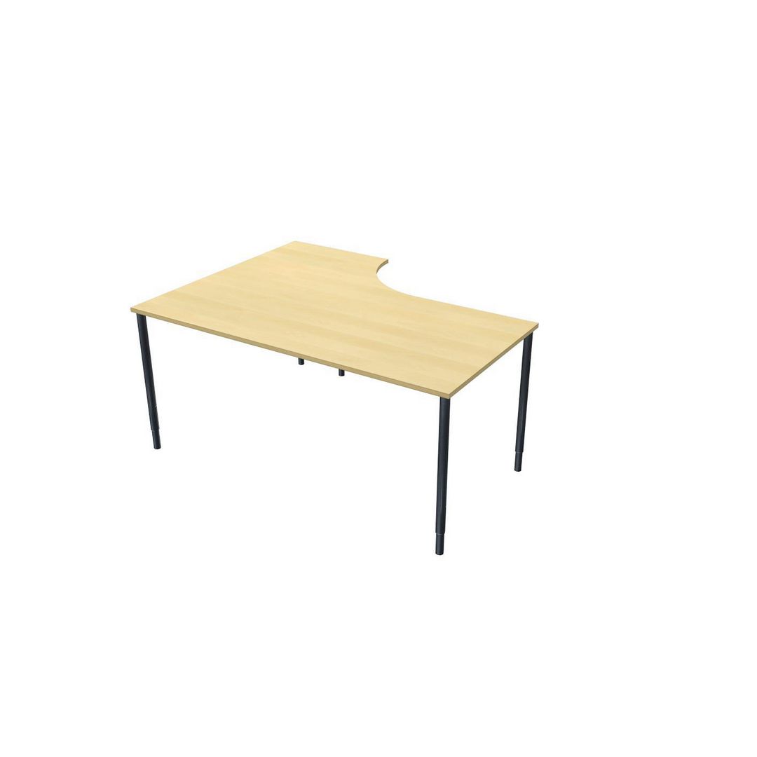 LANAB DESIGN Skrivbord frist H 1,6x1,2x0,8x0,6m björkl/sv | Kontorsmöbler och inredning - Bord och hurtsar - Skrivbord - Fasta | Kontorsexperten
