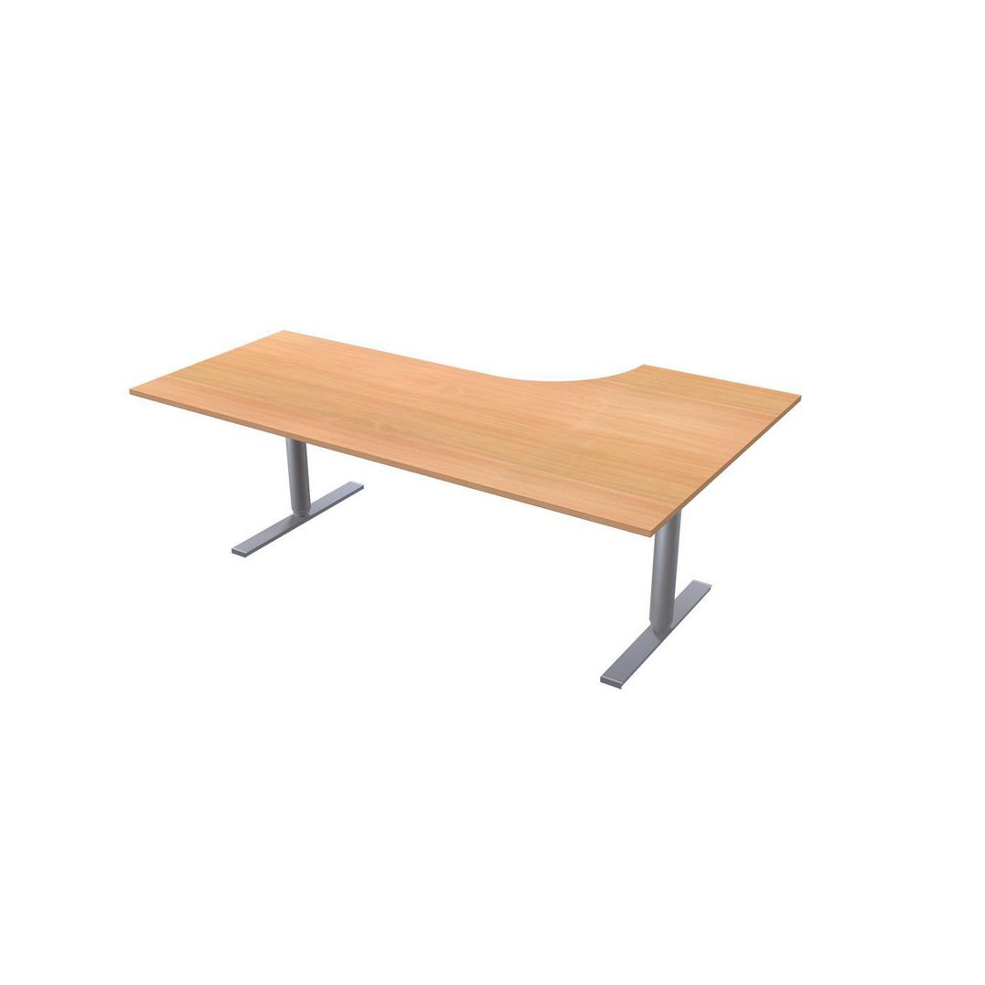 LANAB DESIGN Skrivbord El V 2x1,2x0,8x0,6m boklaminat/grå | Kontorsmöbler och inredning - Bord och hurtsar - Skrivbord - Höj/sänkbar | Kontorsexperten