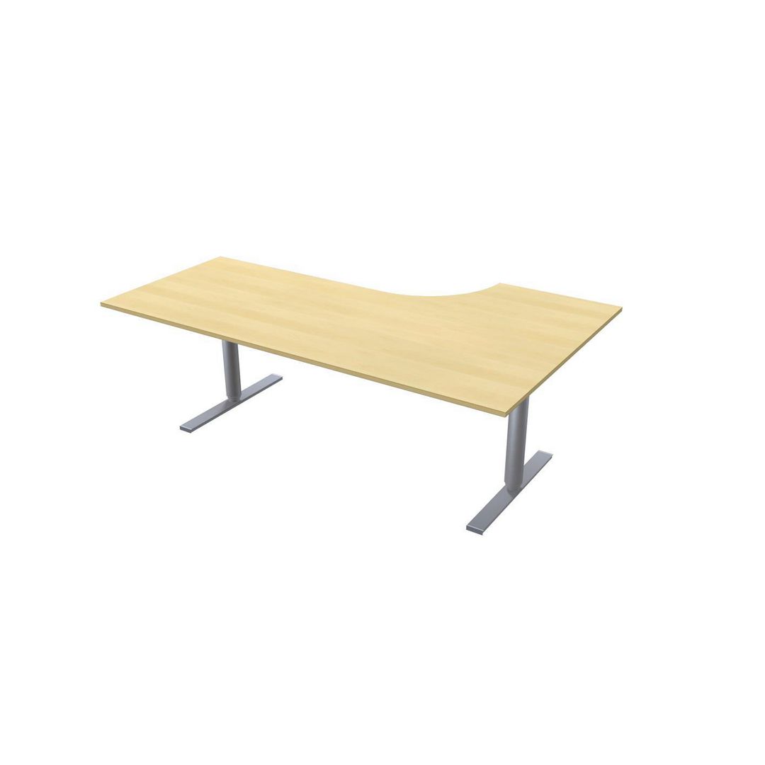 LANAB DESIGN Skrivbord El Vänster 200x120cm björklam/grå | Kontorsmöbler och inredning - Bord och hurtsar - Skrivbord - Höj/sänkbar | Kontorsexperten