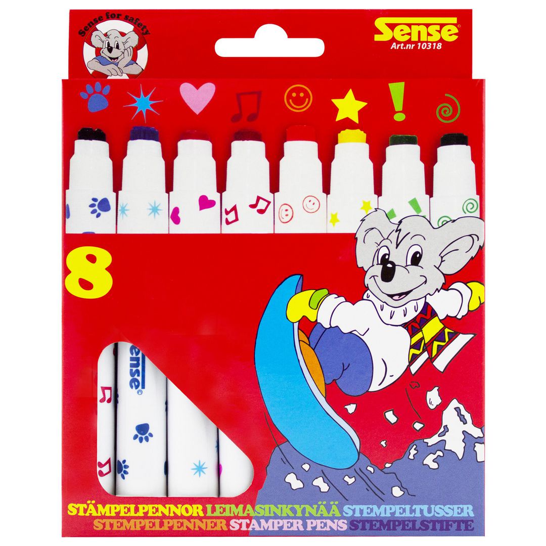 SENSE Stämpelpenna olika former och färger 8/fp | Skola och förskola - Bild och form - Stämpelsatser | Kontorsexperten
