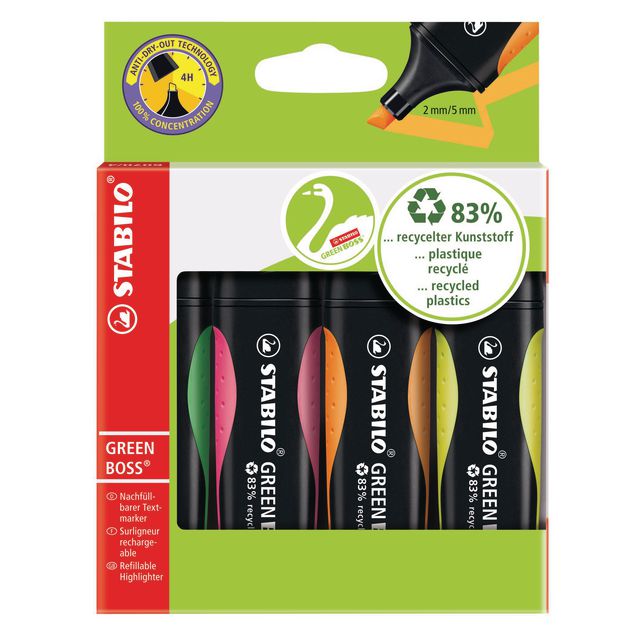 STABILO Överstrykningspenna BOSS 4/fp | Kontorsmaterial - Pennor - Överstrykningspennor | Kontorsexperten