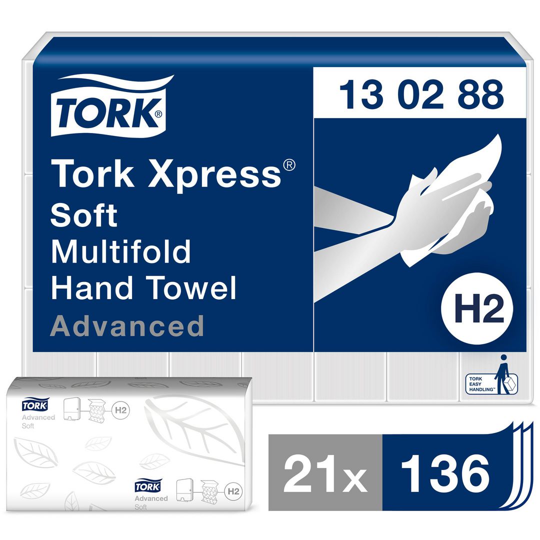 TORK Pappershandduk Advanced H2 Xpress 2856/fp | Städ och hygien - Toalettpapper och torkpapper - Pappershanddukar | Kontorsexperten