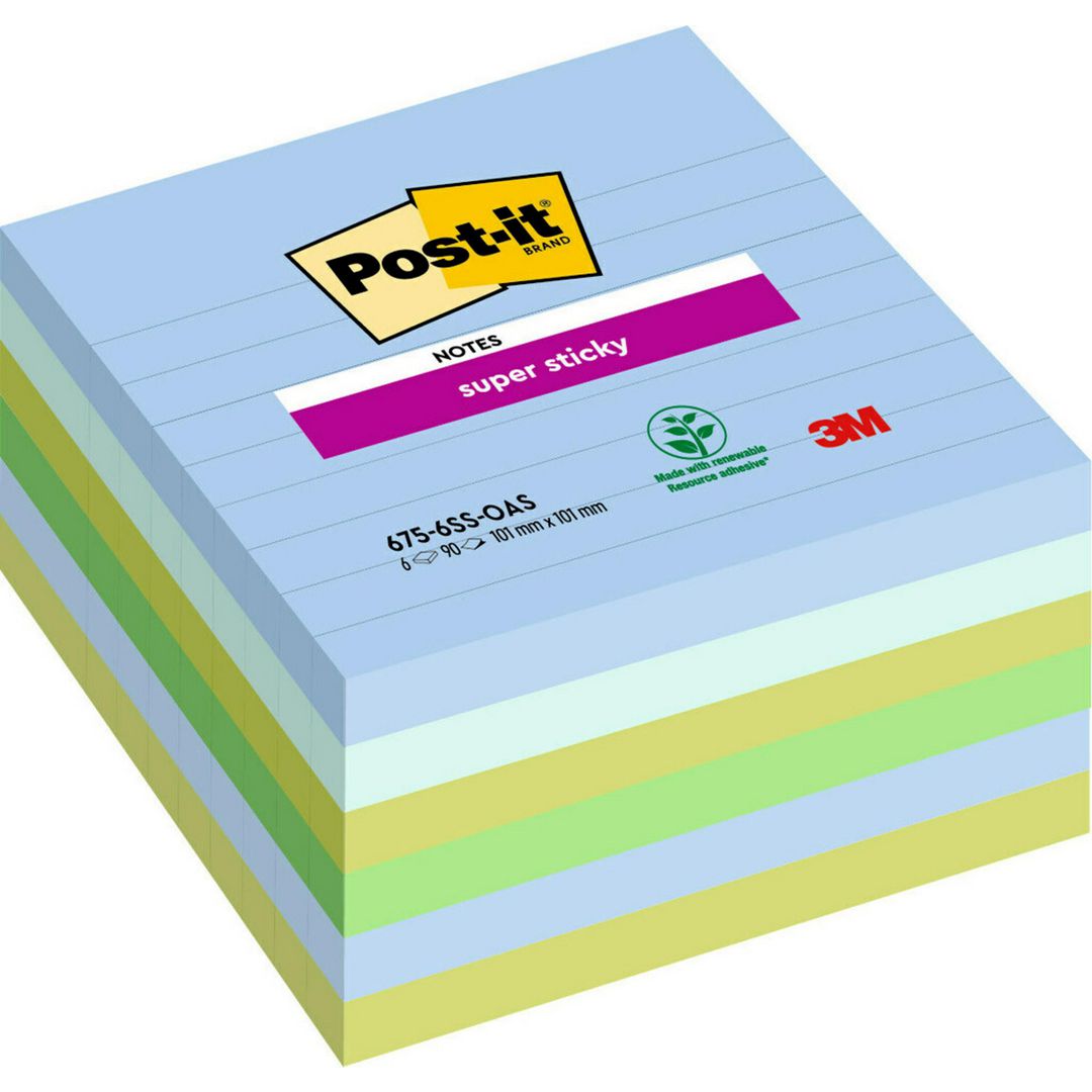 POST-IT Notes Supersticky Oasis 101x101mm 6/fp | Kontorsmaterial - Notes och Post-It - Notes - Extra sticky | Kontorsexperten